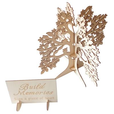 China Europe Wooden Creative Wedding Supplies Wishing Tree Sign In Table Home Decoration for sale