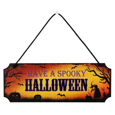 China Halloween-Europe Decor Outdoor Wooden Pendant for 2022 Halloween Party Pumpkin Stage Decorations and Door Yard Hanging Sign for sale