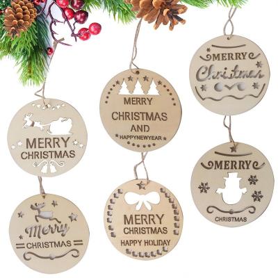 China Europe 3pcs Wooden Ball Merry Christmas Tree Decoration Craft Pendant For Christmas Tree Decoration for sale