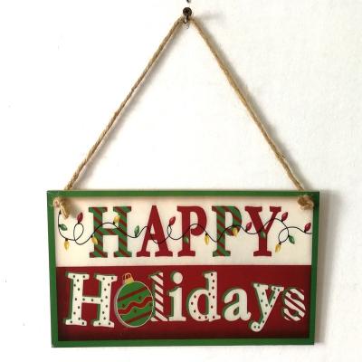 China Europe Christmas Tree Wooden Hanging Signs And Indoor And Outdoor Christmas Eve Welcome Wall Opens During for sale