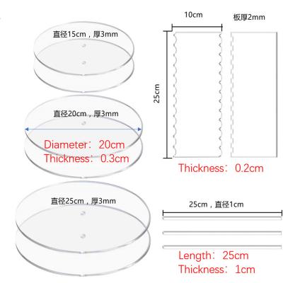 China Disposable Transparent Acrylic Round Cake Scraper Decoration Set As Kitchen DIY Cream Cake Baking Tool for sale