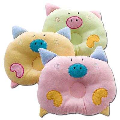 China Cartoon Inflatable Baby Pillow New Baby Pillow Velvet Child Stereotype Pig Head Pillow for sale