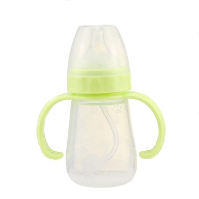 China BPA Free Wide Bore Maternal And Infant Products Silica Gel Neonatal Automatic Straw Bottle 150ml for sale