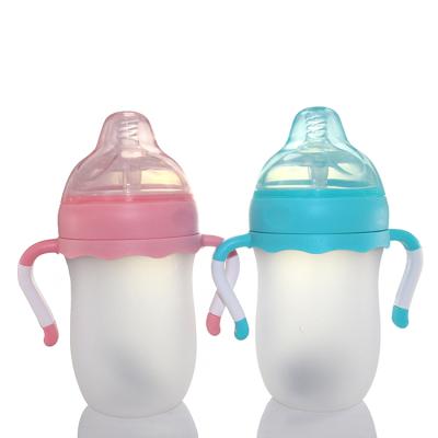 China BPA Free Apple Bear Silica Maker With Handle 260ml Ultra-Wide-Mouth Baby Bottle Wholesale for sale