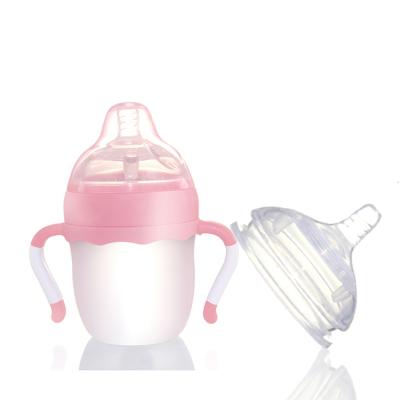 China BPA Free Neck Silicone Explosion Proof Anti Scalding Newborn Wide Baby Bottle for sale