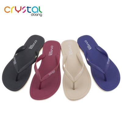 China Ladies Dull Flat Slippers Flip Flops Slippers with Colorful Crystal Outsole for sale