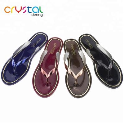 China Slippers Ladies Flip Flops Flat Slippers With Colorful Fashion Design for sale