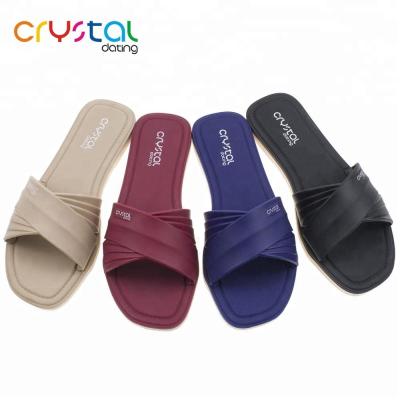 China Ladies Dull Flat Slippers Slippers with Crystal Outsole for sale