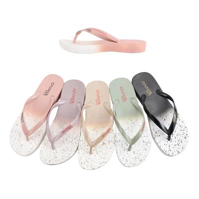 China Fashion Trend Women Plastic Flip Flop Printing Lady Plastic Slipper for sale