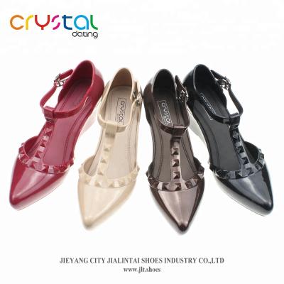 China PVC Ladies Closed Toe Shiny High Heel Casual Sandals for sale