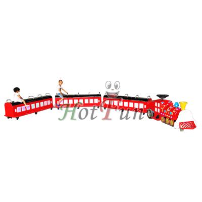 China Modern Mini Theme Park Train With Track Ride On The Train For Kids Adults Tourist Train Rides for sale