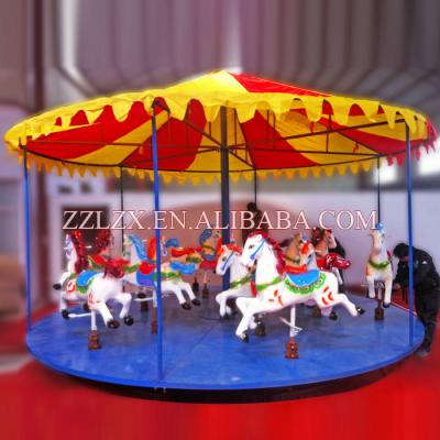 China Theme Park Amusement Ride Rides Equipment Carousel Rides With Mounted Trailer for sale