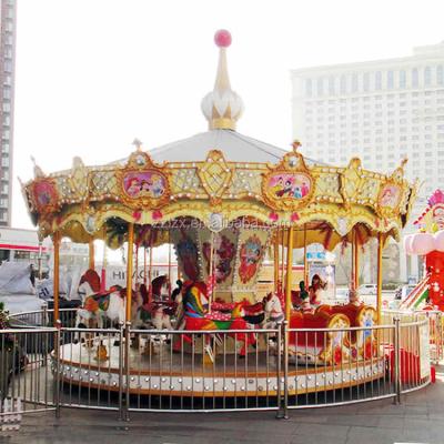 China Other Amusement Park Products Fiberglass Amusement Carousel Rides 16 Seats Kids Ride Carousel Rides for sale