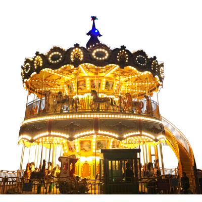 China Theme Park Kids Rides Amusement Park Double Deck Carousel For Sale for sale