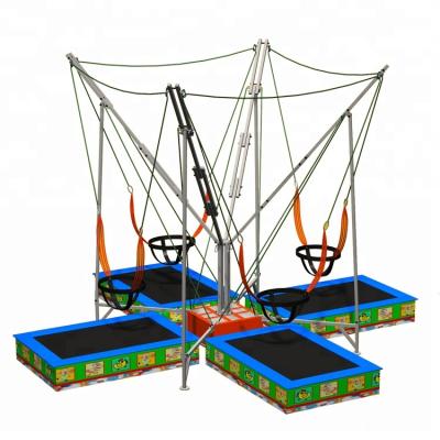 China Public outdoor amusement park rides inflatable bungee trampoline for kids for sale