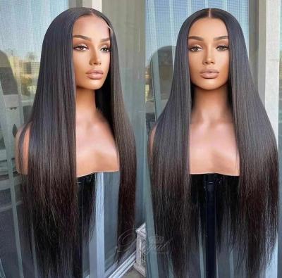 China Cheap Peruvian Straight Lace Front Wigs For Black Women 30inch Hd Human Hair 13*4 360 Lace Frontal Hair Wigs Full Lace Wigs Vendor for sale