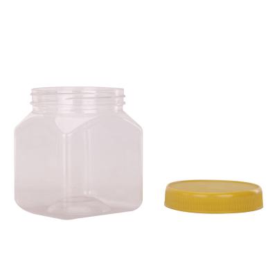 China Plastic Square Shape Food Clear Jar With Screw Lid for sale