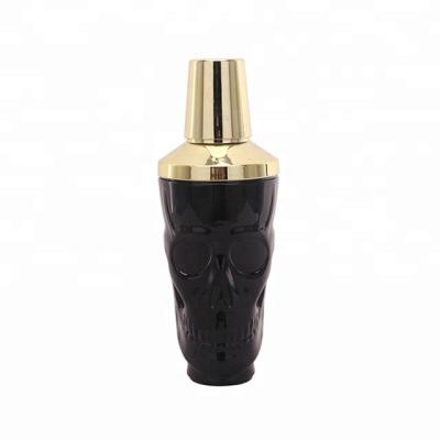 China Lid With Unique Skull Shaped Plastic Measuring Amazon Bestselling 450ml Black Cocktail Shaker Bar Tools China Supplier for sale