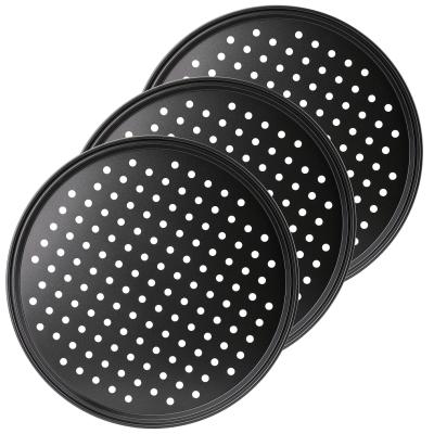 China Disposable High Quality Stainless Steel Food Safe Stone 12 Inch Round Pizza Pan Oven Tray for sale