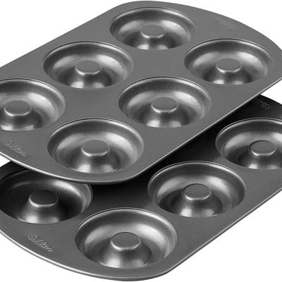 China 2 Pack Mini 6 Cavity Donut Tray Viable Non-Stick Baking Pans For Household for sale