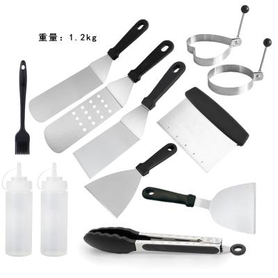 China Hot Sales Easily Cleaned Most Popular Outdoor Stainless Steel BBQ Tool Kit for Cooking Hibachi Teppanyaki for sale