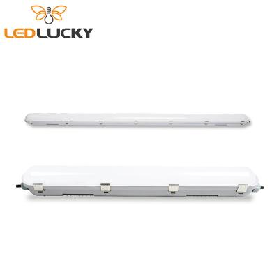 China Warehouse Garage Steam-tight Linear Led Tube Light 130Lm/W 9 12 15 18 25 30 32 36 40 50 Watt Ip65 Led Triproof Light for sale