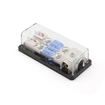 China 2 Way Car Fuses Box Holder 8GA Input Output AFS Mini ANL Fuse Block For 60A Fuse With LED Indicator for sale