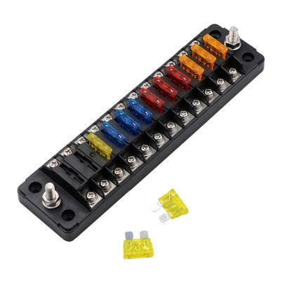 China 12Way Blade ATC Fuse Automotive Marine Panel With Negative Bus Proteção à prova d'água 12v Circuitos Atc Ato Blade Fuse Block à venda