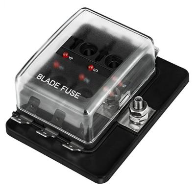 China 6 Way ATC RV 12V Blade Fuse Blocks With LED Indicator Light for sale