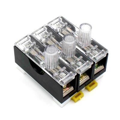 China FS-103 3P Fuse Holder for 6x30 fuses Din Rail Mount Fuse Box 10A 250V LED Indicator 6x32 Fuse Block for sale