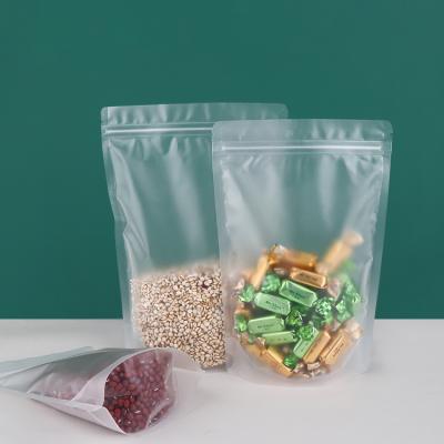 China Food Grade Disposable Resealable Ziploc Packaging Bag Clear Plastic Holder Up Pouch Packaging Bags for sale