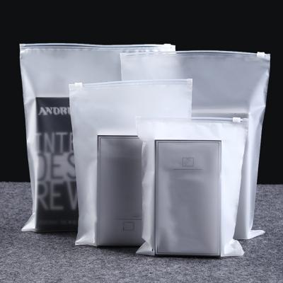 China Disposable Wholesale High Quality Custom Logo Frosted Plastic Printed Ziplock Bag For Clothing for sale