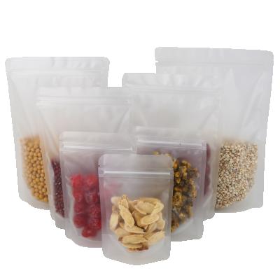 China Matte Transparent Zipper Bag Disposable Plastik Frosted Package For Food Ziplock for sale