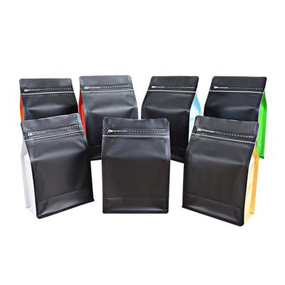 China Flexble Packaging China 250g Matt Finish Black Plastik Ziplock Roasted Flexible Coffee Bag Pouches Package For Food for sale