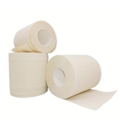 China Eco-Friendly High Performance 2 Ply Pulp Toilet Paper Roll Eco-Friendly Water Soluble Non-polluting Degradable Bamboo for sale