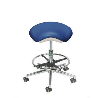 China Hot Selling Dental Type Metal PU Leather Saddle Chair 2021 Dental Stool Dental Stool Stool for Dentist Chair with Wheels for sale