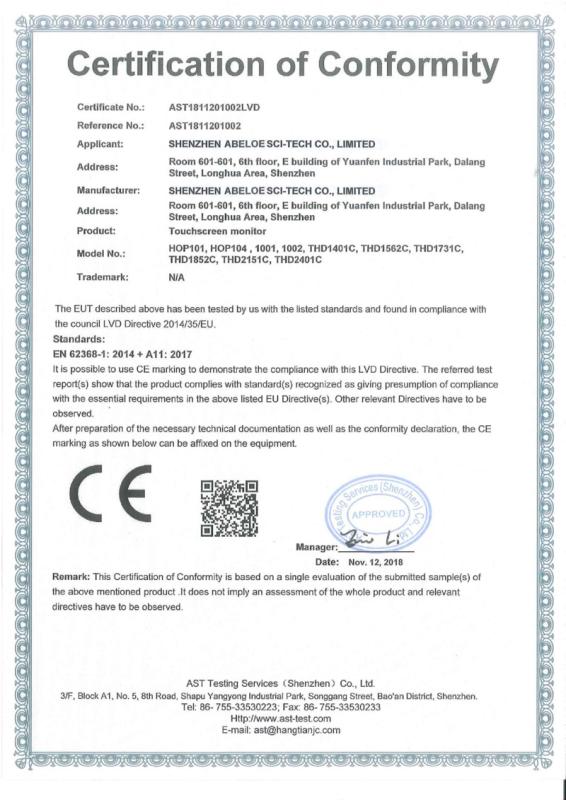 CE - Shenzhen Abeloe Technology Co., Ltd.