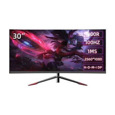 China New Speaker 2022 Curve 30 Inch 100hz Gaming Computer 2560-1080 Slim LCD Gaming Monitor for sale