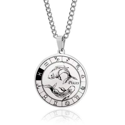 China Trendy 12 horoscope sign zodiac necklace for sale