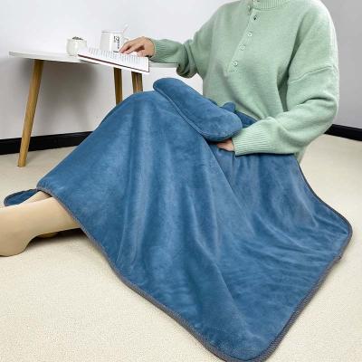 China Hotel 5V USB Powered Heated Throw Washable Soft Blanket Sherpa Plush Flannel Electric Blanket Electric Heating Blanket For Winter for sale