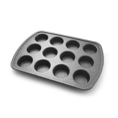 China 12 Cup Sustainable Food Grade Carbon Steel Cake Pan Cupcake Pan Non-Stick Coating Muffin Baking - Buy Bakery Muffin Moulds, Home Mould, for sale