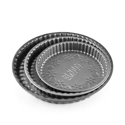 China Sustainable Non-Stick Carbon Steel With High Quality Cake Baking Tray At The Bottom Of Tart Terrine Pan for sale