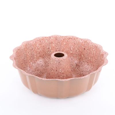 China Sustainable Cake Pan Mold Non Carbon Steel Stick Granite Color Marble Liner Cake Bundt Pan From Manufacture Supplier for sale