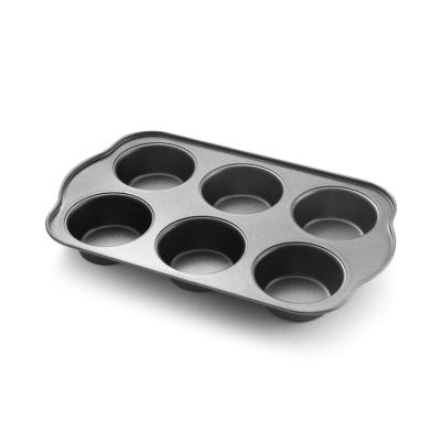 China 6 Cup Sustainable Food Grade Carbon Steel Cake Pan Non-Stick Coating Muffin Baking Pan Cupcake Mold - Buy Bakery Muffin Moulds, Home Mould, for sale