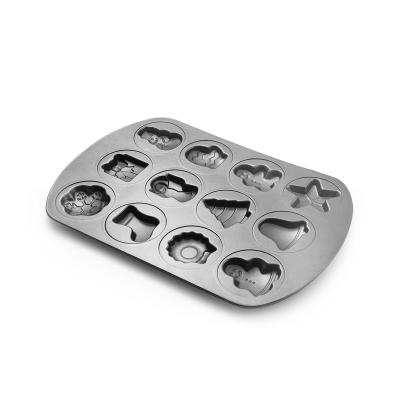 China 12 Cup Sustainable Food Grade Carbon Steel Cake Pan Cupcake Pan Non-Stick Coating Muffin Baking - Buy Bakery Muffin Moulds, Home Mould, for sale