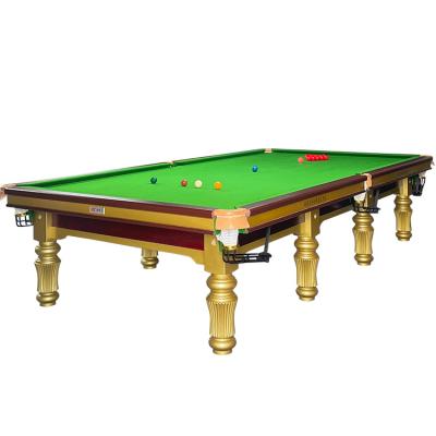 China Leather pocket Cheap Solid Wood Frame International Standard Golden 9Ft 10Ft 12Ft Snooker Table Billiard Pool Tables For Sale for sale