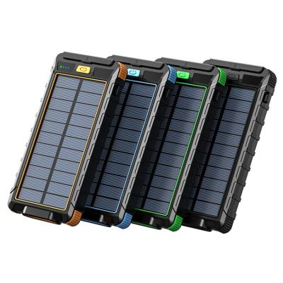 China Outdoor Waterproof Mobile Phone Solar Power Bank With Strong LED Torches Solar Power Wireless Charger for sale