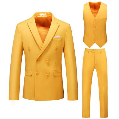 China 2022 Anti-Wrinkle Mens Multi Colors Suits 3 Pieces Blazer Vest Pants Sets Mens Formal Business Wedding Suits For Men for sale