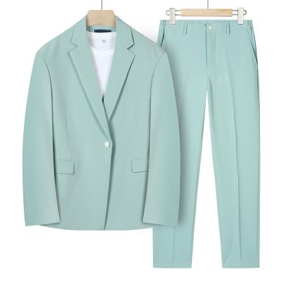 China 2022 Anti-wrinkle men's casual suits simple color 3 piece blazer vest pants set formal casual suits for men for sale