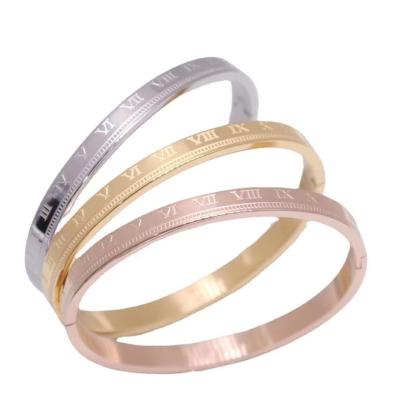 China Four Colors Oval Bangle Bracelet Classic Customized Rose Gold Bangle Bracelet for sale